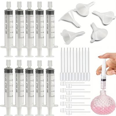 Set van 20 geurvullingen: Plastic trechters, pipetten, druppelaars en spuiten - Ideaal voor reizen en zelfgemaakt
