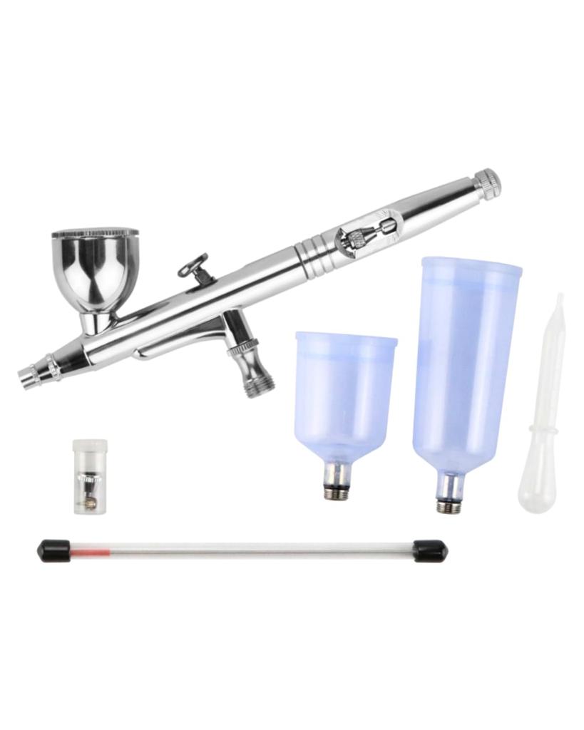 Urlife Airbrush Double Action Handpiece 3mm Diameter 5cc 20cc 40cc 3 Types of Cup Set Airbrush Japanese Instruction Manual Included Painting Figures