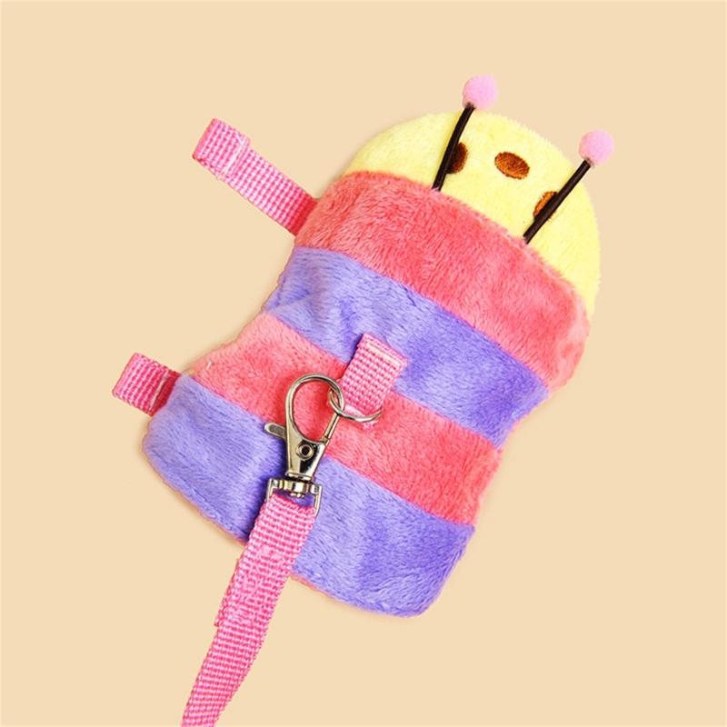Small Animal Harness and Leash Set Soft Plush Pet Harness with Safe Bells No Pulls Comfort Plush Vests for Small Pet