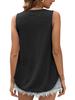 European & American Women's Summer Crew Neck Eyelet Sleeveless Tank Top T-Shirt