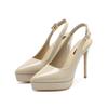 3 bag head rear empty sandals women's summer pointed head thin heel high heels sexy waterproof table super high heel single shoes women