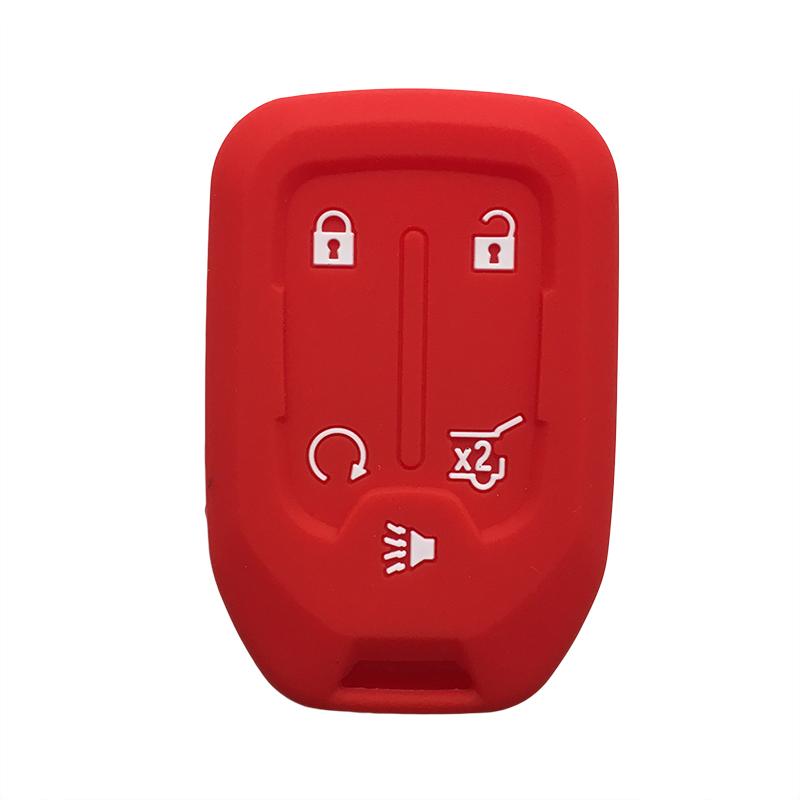 

For GMC Terrain Acadia Silicone Car Key Cover Case for Chevrolet Tahoe Yukon XL Protect Key Cover Remote Case for Keychain Alarm красный