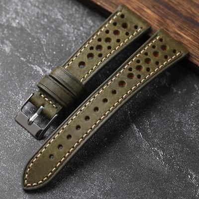 Ručně vyráběný PUEBLO Italský hovězí kožený řemínek 18 19 20 21 22MM pro Omega Longines Rolex Měkký Retro prodyšný Pravá kůže Řemínek na hodinky