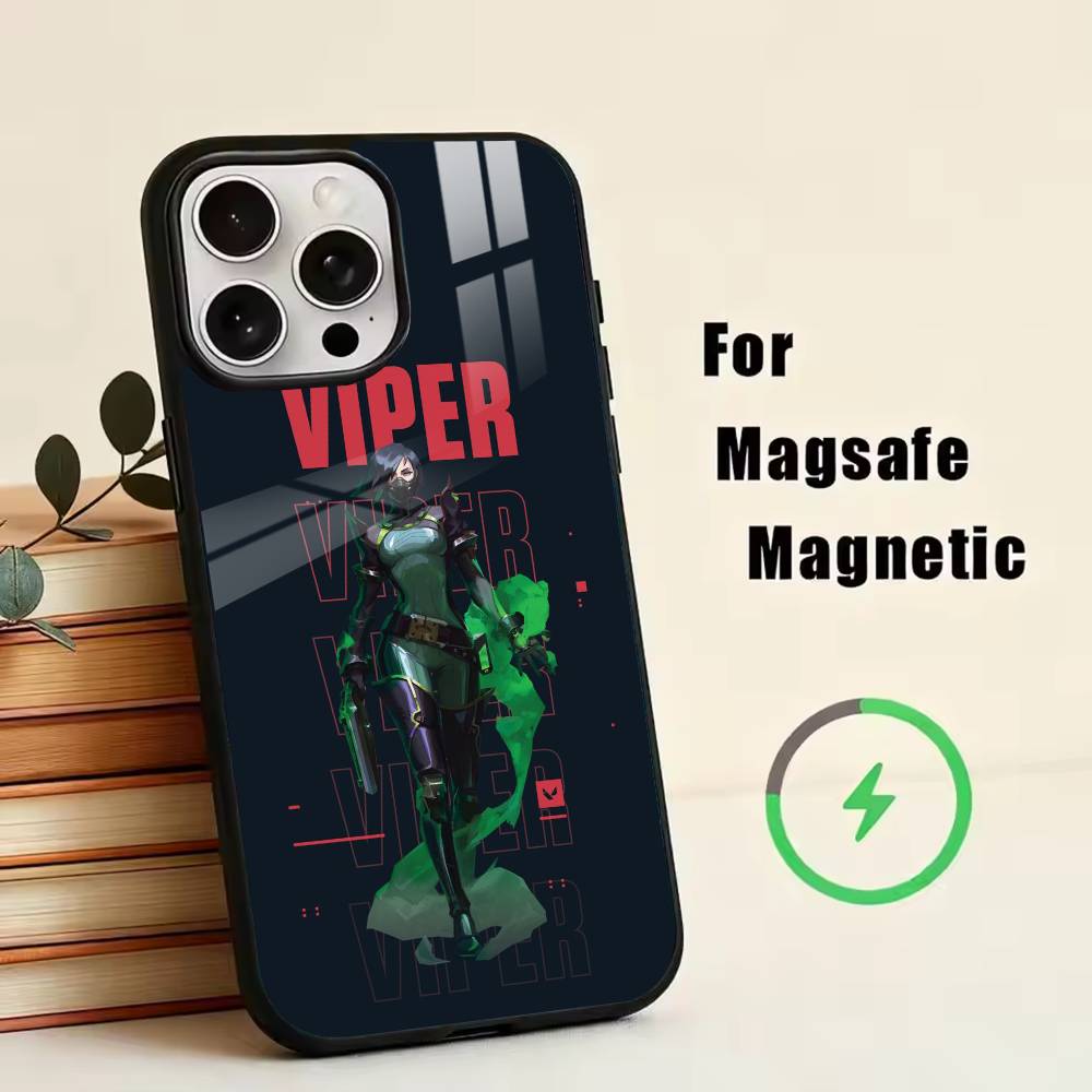 

V-Valorant Phone Case For iPhone17,16,15,14,13,12,11 Plus,Pro Magnetic with Magsafe Wireless Charging iPhone16