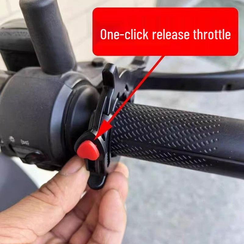 Effort-Saving Electric Motorcycle Throttle Booster and Cruise Control Handlebar Lock