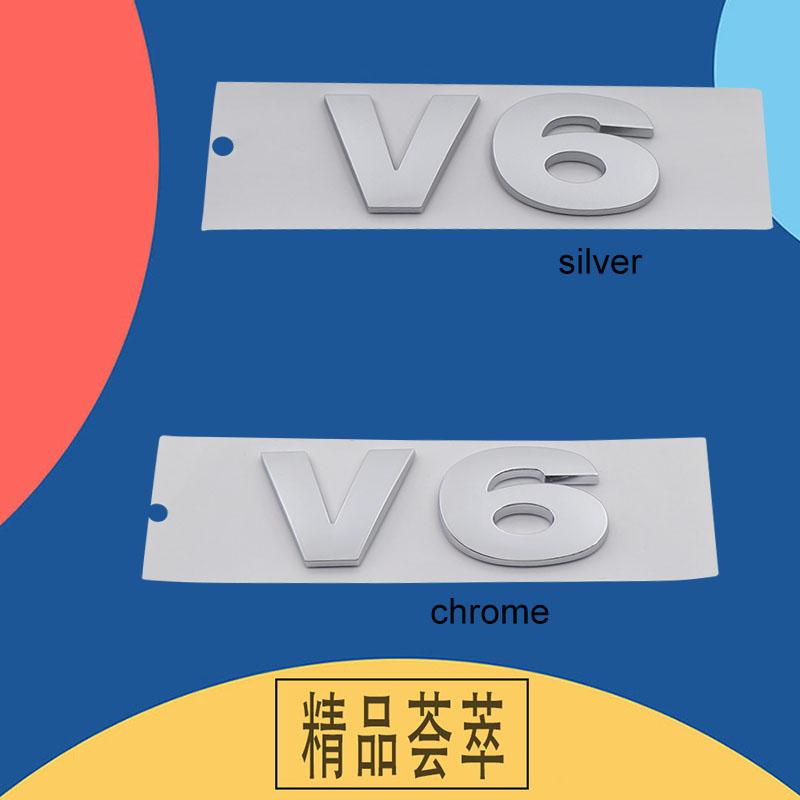 3D Premium V6 V 6 Letters for Car Engine Hood Fender Trunk Tail Rear Decal Emblem Badge Sticker