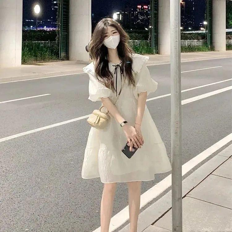 Super Fairy White Princess Dress - 2026 Summer Slimming Fluffy Skirt