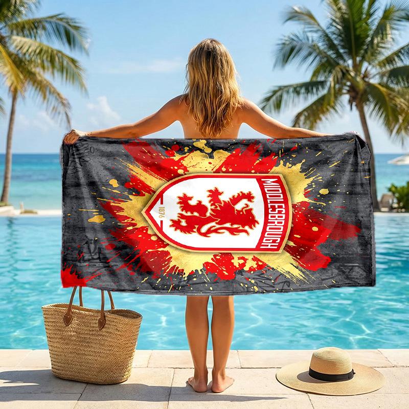 Stampa Middlesbrough FC Asciugamano da Spiaggia Quick Dry Microfibra Assorbente Portatile da Viaggio Asciugamano per Nuoto