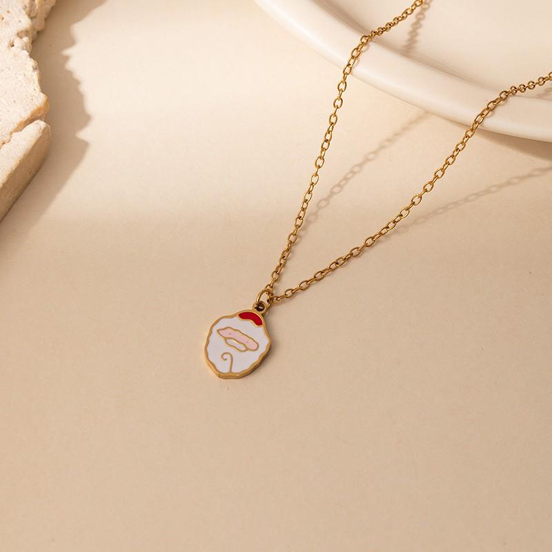 Women's Moon Bat Ghost Necklace: Stainless Steel Clavicle Chain for Halloween and Christmas