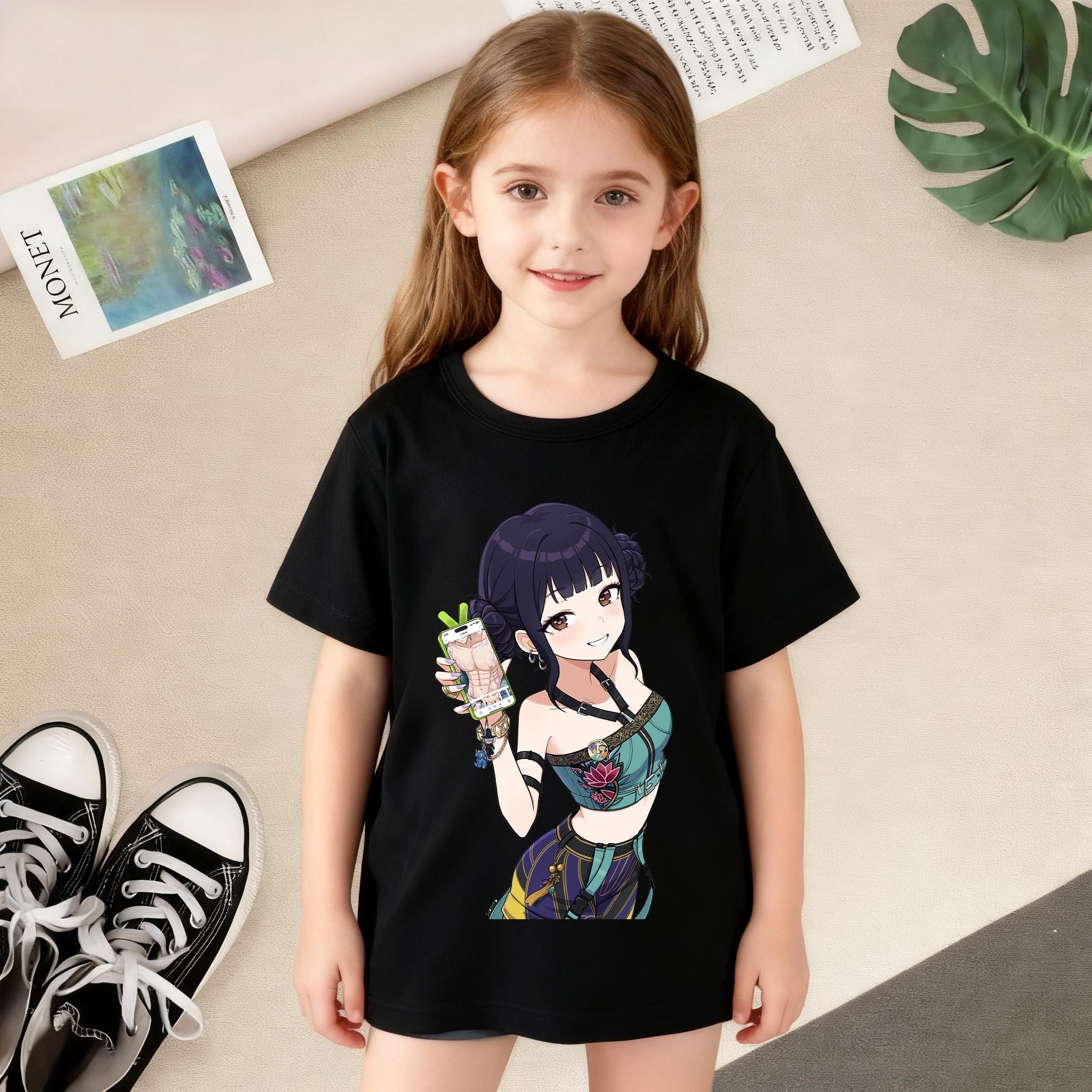 

Demon Hunters Cute Old Clothing Children Cotton T Shirt Short Sleeve HUNTR/X Warriors Kid T-shirt Summer T Shrit Top for Children Teenage 150
