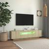 VidaXL TV Stand with LED Lights, Television Cabinet, Living Room TV Unit, Low Cabinet for Interior Living Room, 804430