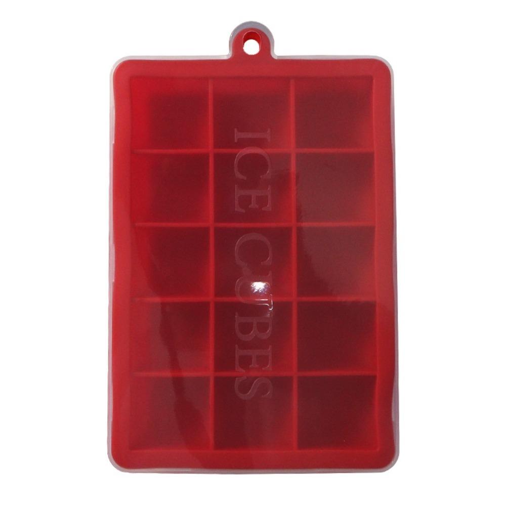 New Silicone Ice Cube Tray 15 Grid with Lid Square Ice Tray DIY Ice Maker Kitchen Tool