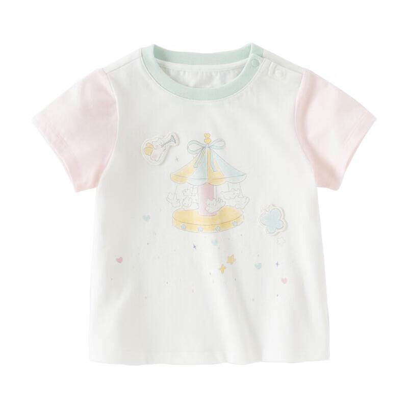 DAVE&BELLA Girls' Cotton Short Sleeve Moisture-Wicking T-Shirt