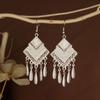 Retro Miao Silver Tassel Earrings: Ethnic Yunnan Long Dangle Women's Jewelry