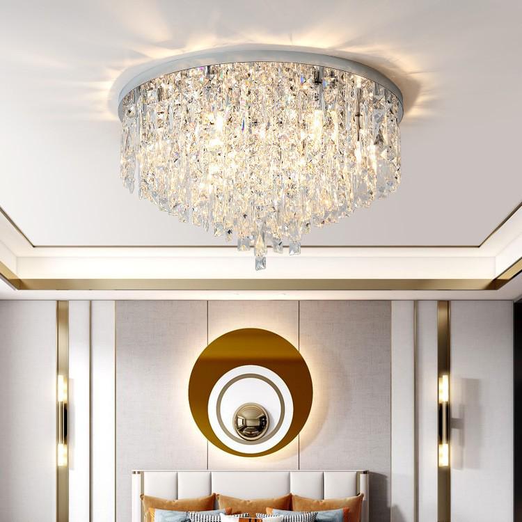 Modern Crystal Ceiling Lamp - Warm, Romantic, Simple, Atmospheric Design for Bedroom and Living Room