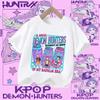 2026 Hot Movie Soft Polyester Baby Girls T Shirt Children's Clothing KPop Demon Hunters Fans Gifts Kids Clothes Fashion Casual Tops