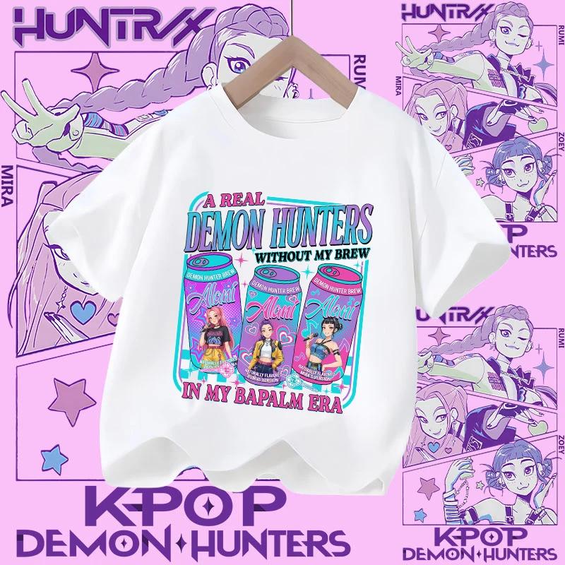 2026 Hot Movie Soft Polyester Baby Girls T Shirt Children's Clothing KPop Demon Hunters Fans Gifts Kids Clothes Fashion Casual Tops