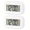 Smart Digital Alarm Clock Black White LCD Display with Temperature Calendar Timer Led Light for Bedroom Office (Without Battery)