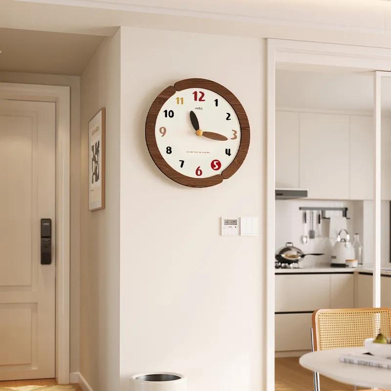 Cream Style Clocks Modern Household Wall Clock Living Room Study Silent Wall Hanging Clock Watch Home Decoration