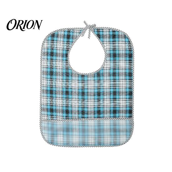 Adaptive Clothing for Seniors Double-sided Waterproof Adult Bib, with Adjustable Neck Strap, Wide Bibs Crumb Catcher Large Washable Protector M синий