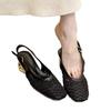 Schafleder-Version~ Sommer Retro gewebtes Netzgarn hohle atmungsaktive Tasche Kopf Schuhe Damen Kopf Rücken leer dicker Absatz äußere Sandalen