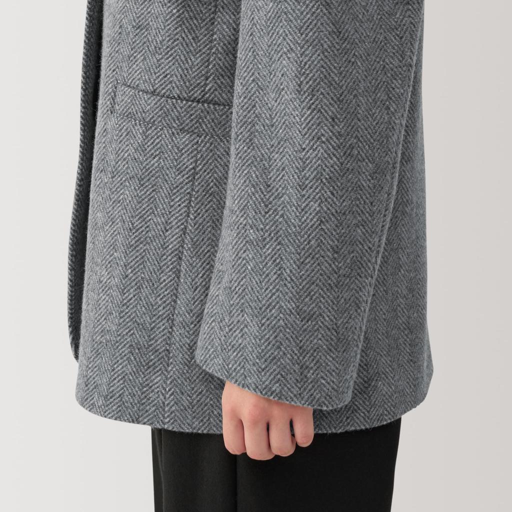 MUJI Recycled Wool Blend Jacket Size BD0ZGA4A Women's Coat, Gray, XL,
