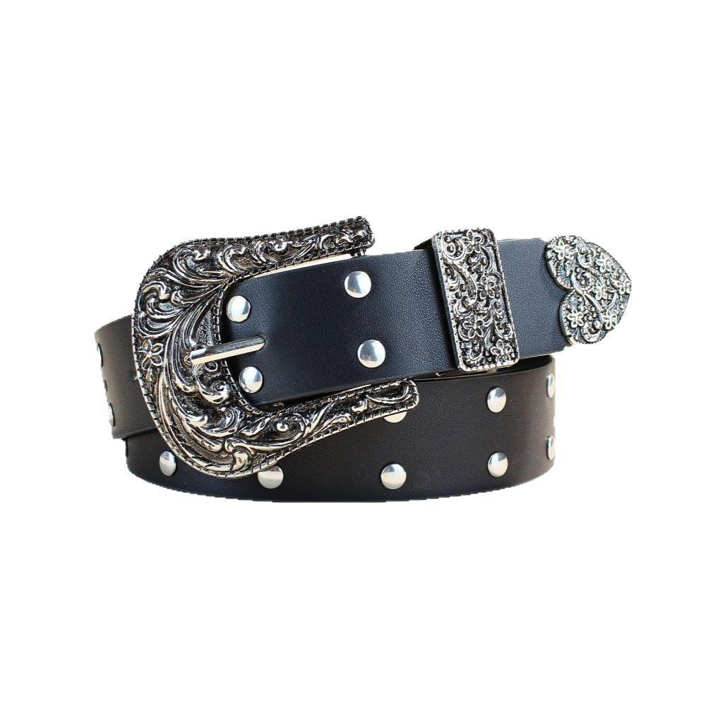 Retro Rivet Women'S Belt Faux Leather With Casual Pants Jeans Women'S Punk Belt