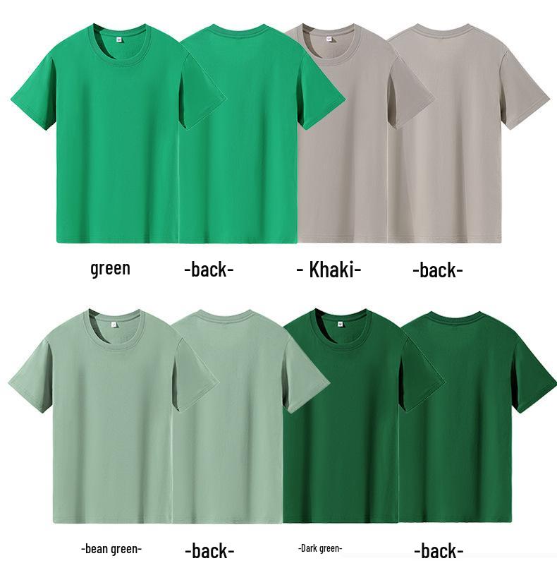 Unisex 180g Combed Cotton Round Neck T-shirt, Short Sleeve, Plain Color, Logo Print, Base Layer Shirt