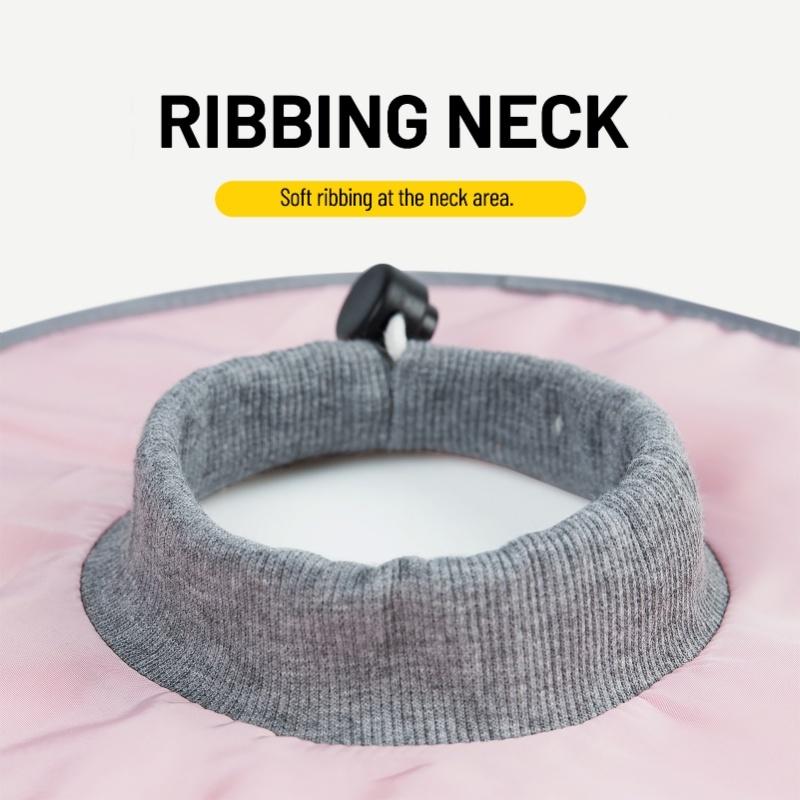 Cat Cone Collar Stop Licking Adjustable Ribbing Neck Recovery Collar
