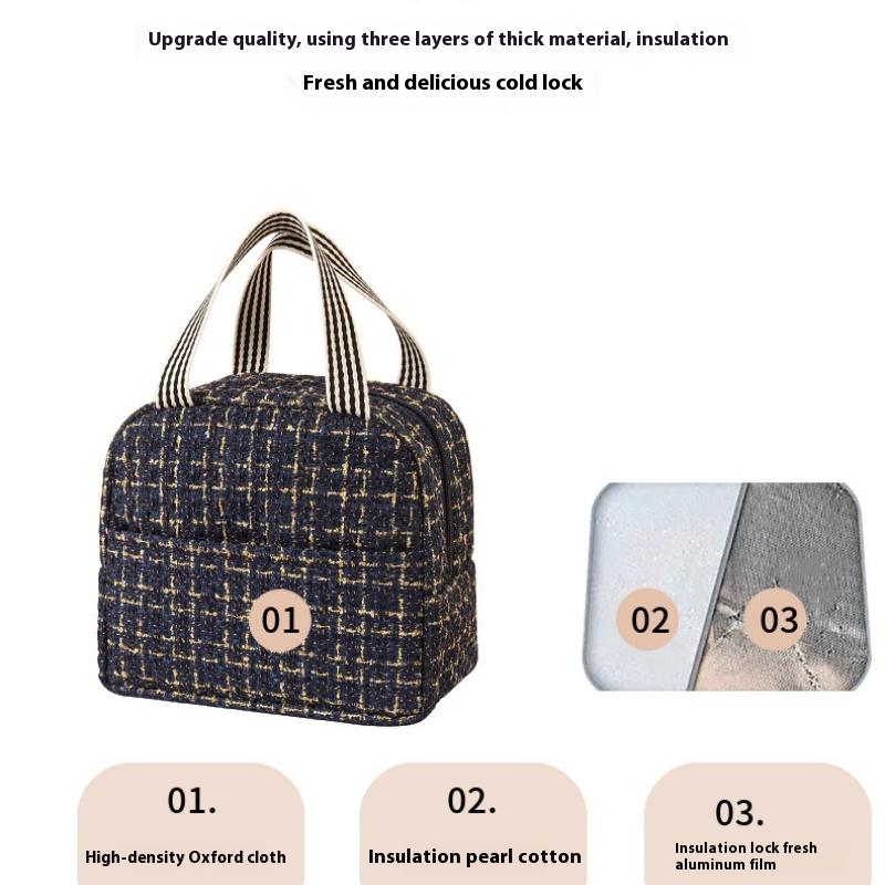 Simple Insulated Lunch Bag Thermal Outdoor Food Box Insulation Cooler Bento Bag Large Capacity Cooler Bag Women Storage Banto