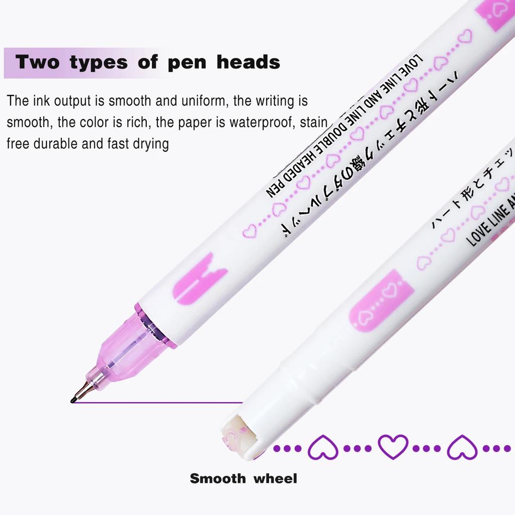 6Pcs/8Pcs Flower Line Shape Highlighter Pen Roller Tip Curve Liner Marker Kawaii Korean Stationery School Office Supplies Gifts