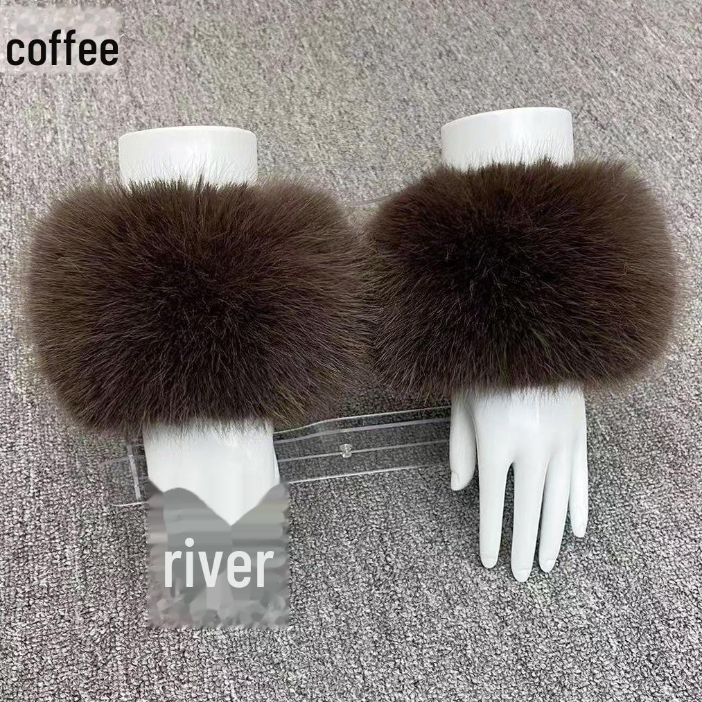 Dámské zimní plyšové manžety na zápěstí z umělé kožešiny - imitace lišky, mývala, králíka.