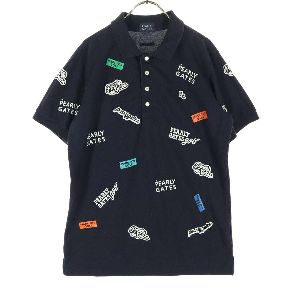

Косметические товары PEARLY GATES Принт гольф Футболка поло с коротким рукавом 6 черный Мужская Б/У