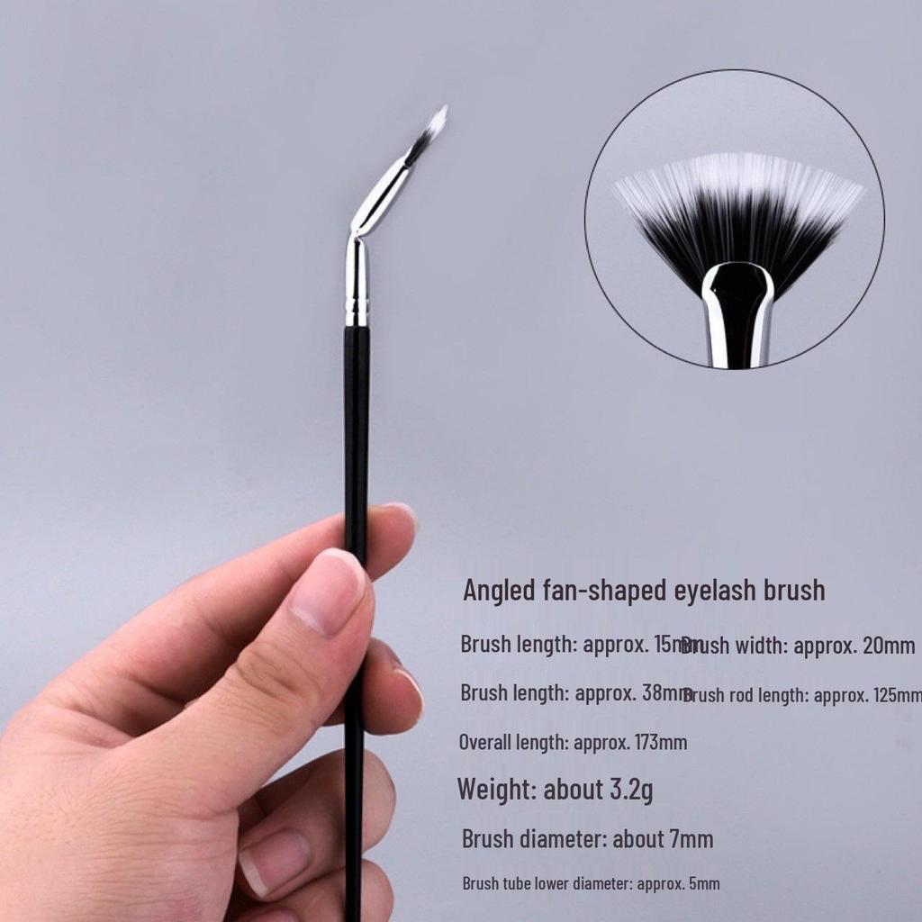 Pennello di Lusso a Forma di Ventaglio con Setole Morbide per Ciglia e Sopracciglia con Design a Doppio Strato per Definizione Radice-Radice.