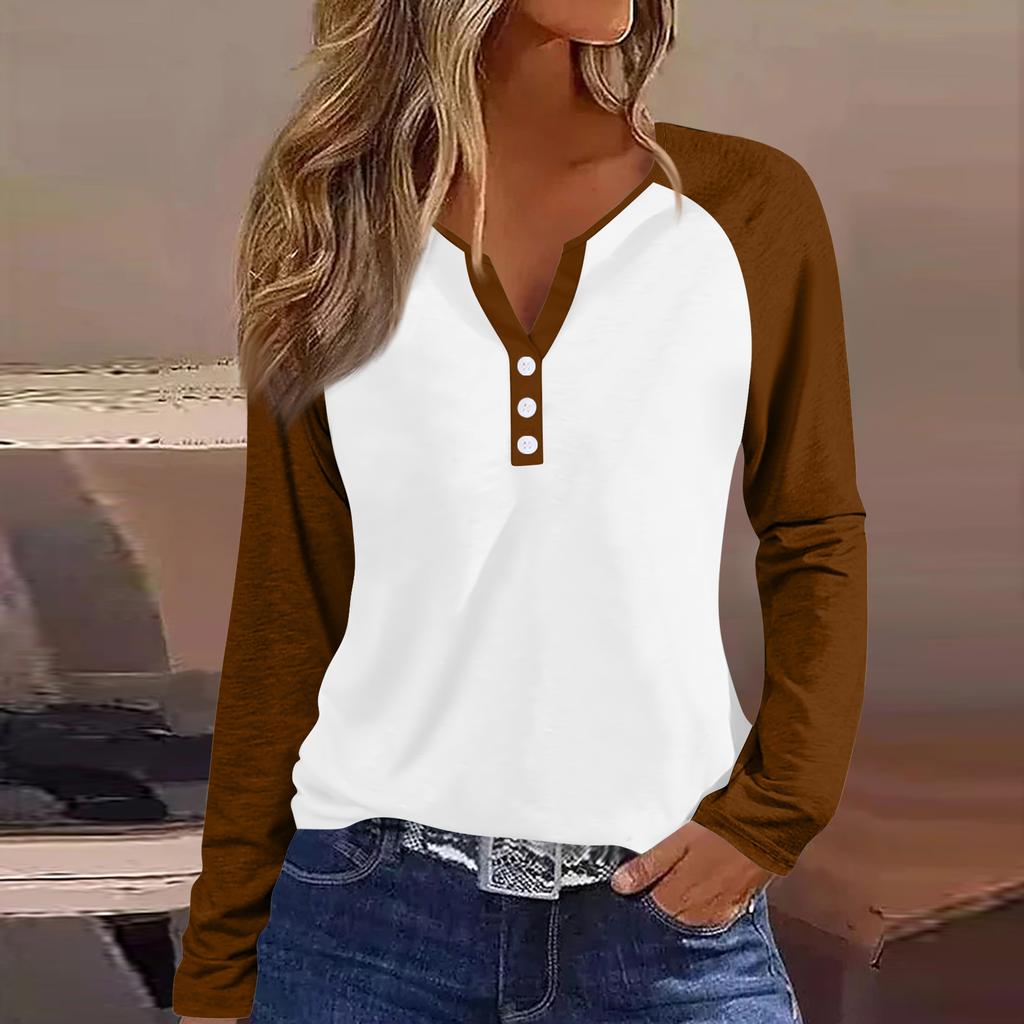 Women's T Shirt Tee Button Floral Print Long Sleeve Daily Weekend Fashion Basic V-Neck Regular Top