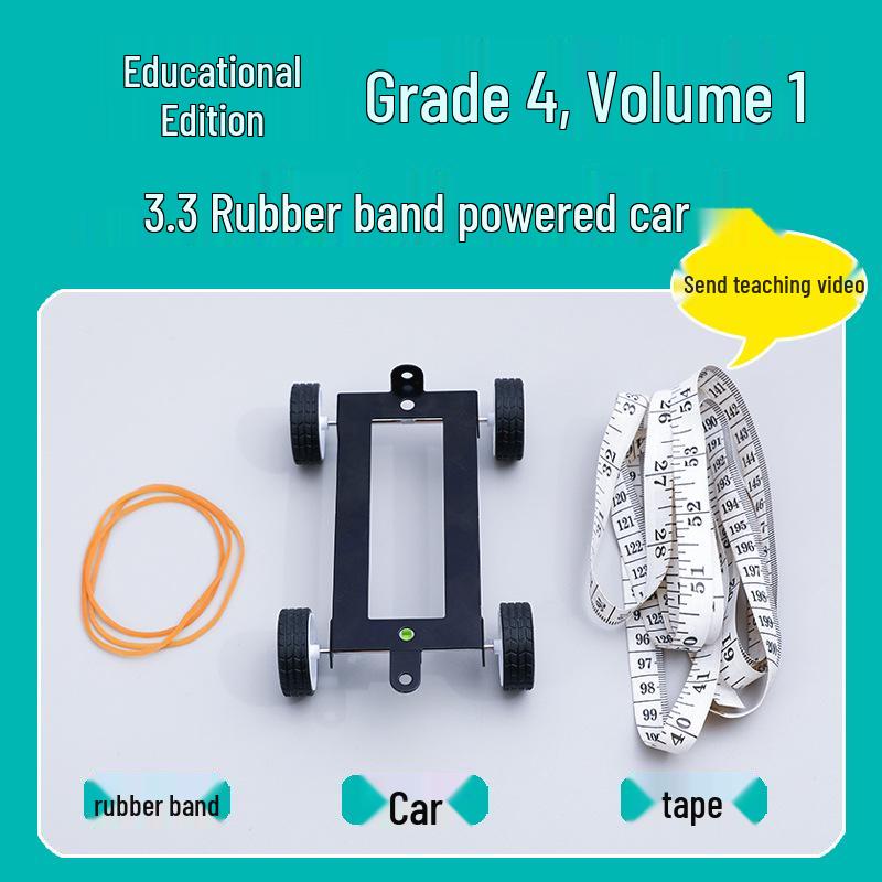 

Fourth Grade Science Experiment Kit: Rubber Band Powered Car Edition