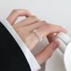 Floral Simple Ring for Women, Open Style Finger Ring, Light Luxury and Niche Design, Index Finger Ring with Tail.