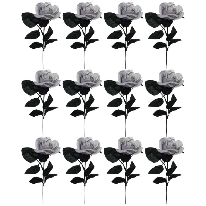 12Pcs Artificial Rose Bouquets Simulation Rose Flowers Bouquets Arrangement for Wedding Party, Home Garden Decoration 1