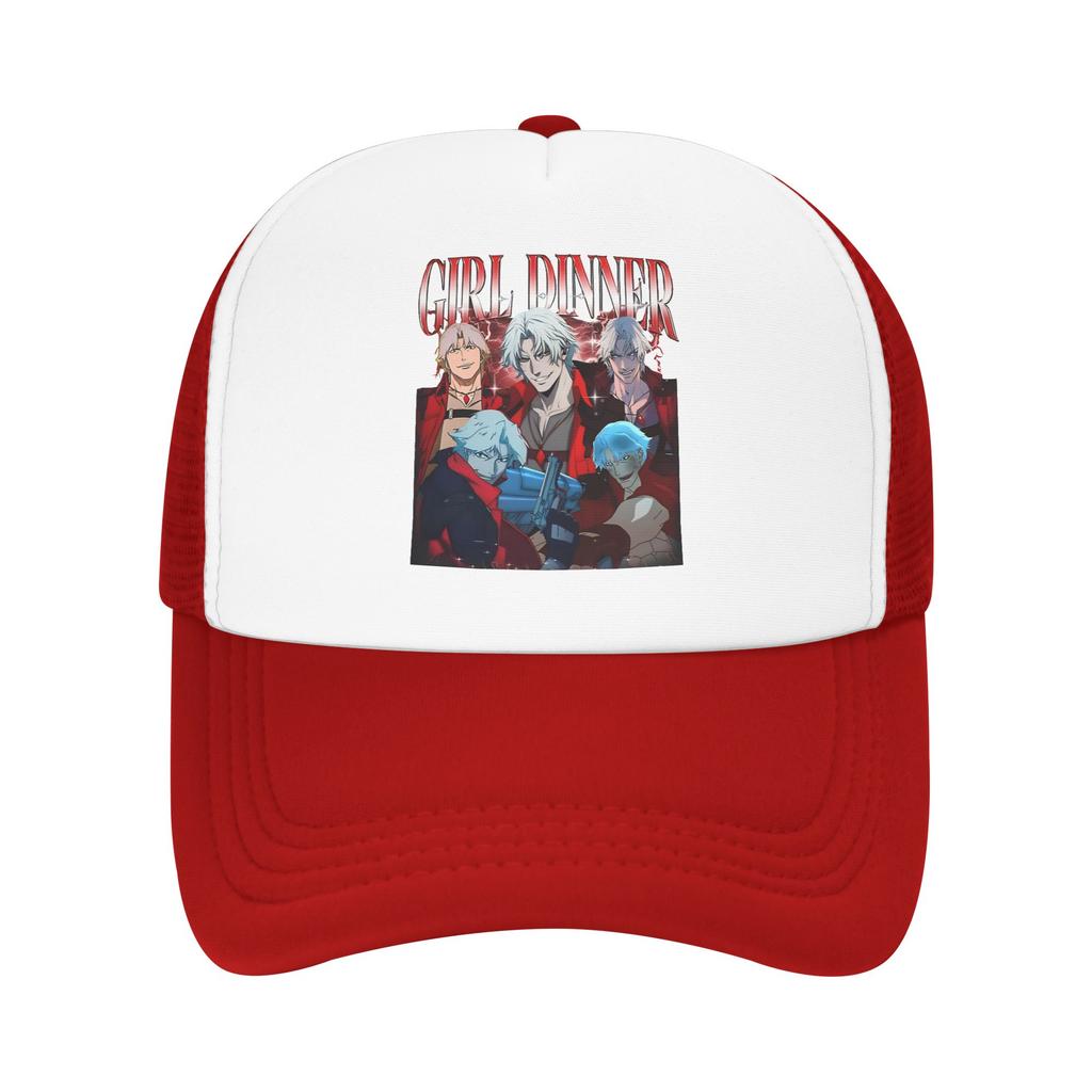 Dante Devil May Cry Girl Dinner Retro Mesh Sun Hats Unisex Print Trucker Hat Summer Fitted Retro Hunting Camping Baseball Cap