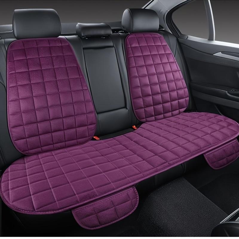Plush Rear Seat Cushion with Backrest - Breathable, Protective Pad for Vehicle Interiors, Soft Quilted Design, Hand Washable, Fits Most Autos