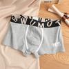 Men Boxer Underwear Elastic Mid-Waist Design Breathable Shorts Briefs Letter Print U-Convex Smooth Wiring Panties