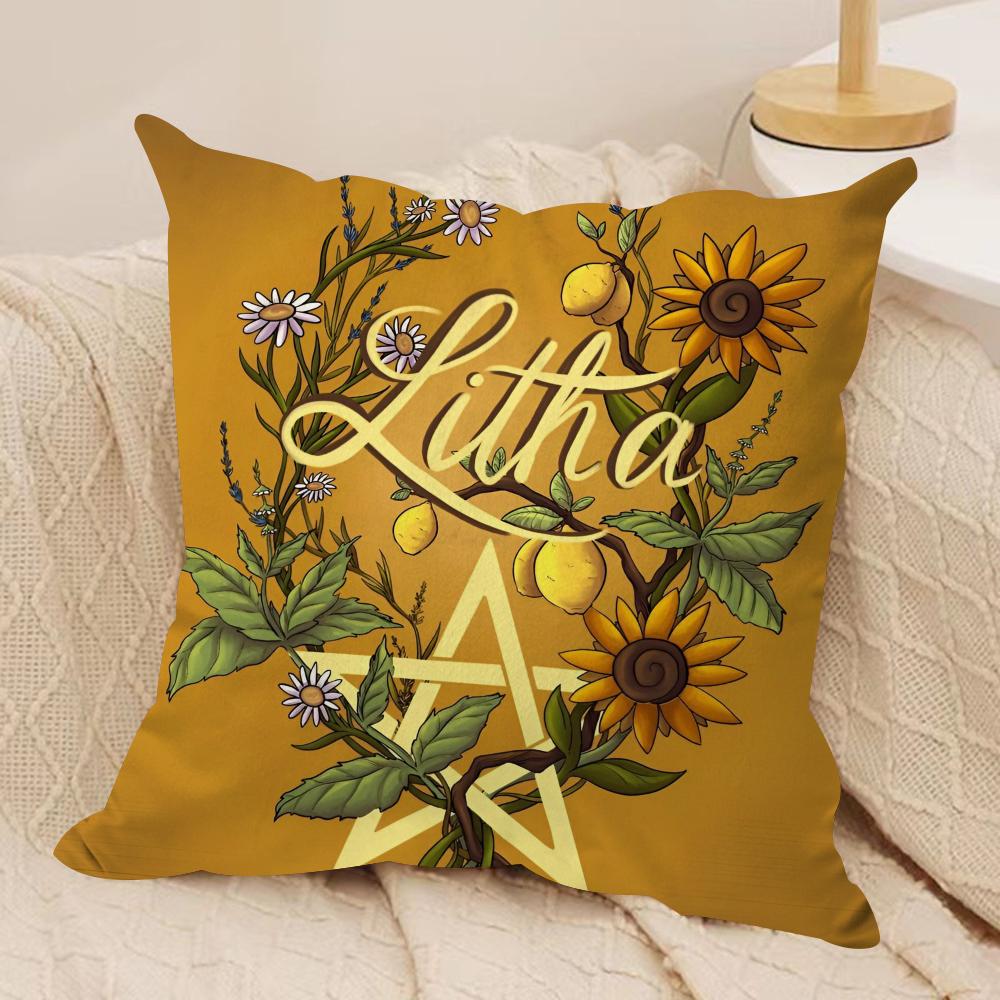 Nordic Midsummer Festival Cushion Cover Silky Short Plush DoubleSided Printed Pillow Case for Sofa All Seasons Home Decor Gift