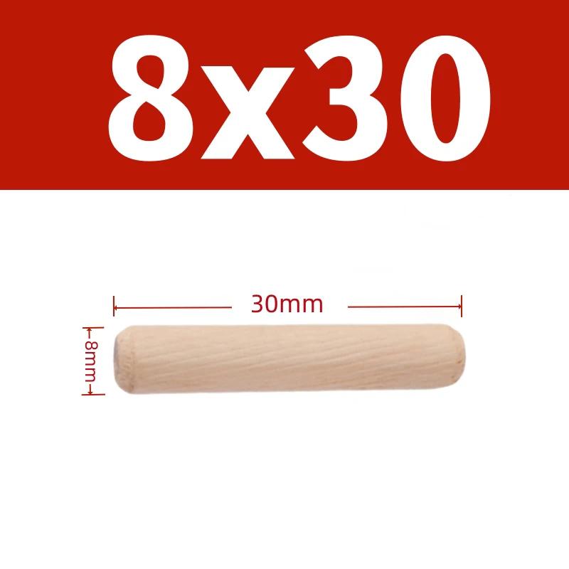 Dia 6mm 8mm 10mm Solid Wood Diagonal Round Wooden Rod Plug DIY Material Solid Wood Connectors Nail Wedge Length 30mm-100mm