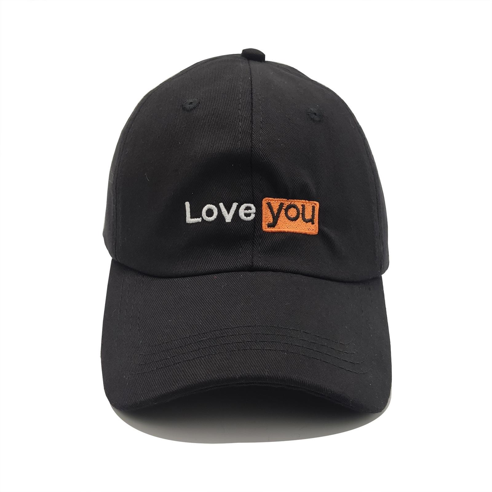 

2022 Нова бейсболка LOVE YOU Чотири сезони Вулична сонцезахисна кепка Бавовняний снепбек Жіноча Чоловіча Вишивка Татова кепка Adjustable чорний