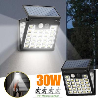 30W LED Solarlampe 3 Seiten leuchtend mit Bewegungssensor Menschliche Induktion Hof Treppe Wand Wasserdicht Außen Solarstraßenleuchte