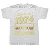 Unisex 50 år gammel Vintage 1974 50-års bursdag Unisex T-skjorte for kvinner Kone Ektemann B-Day Presents Ordtak Sitat Grafisk T-skjorte