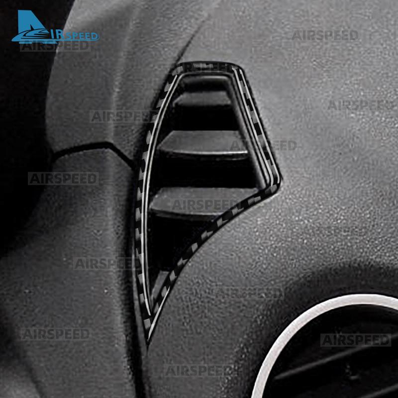 Mercedes Benz SLK R171 2004 2005 2006 2007 2008 2009 2010 Gösterge Paneli Yanlarındaki Havalandırma Izgaraları İçin Gerçek Yumuşak Karbon Fiber Kaplama Çıkartması