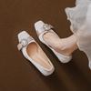 Fashion Xiaoxiangfeng silk surface high sense bride bridesmaid rhinestone stiletto high heels children summer 2025 new single shoes