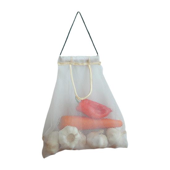 

Влагостойкая сетчатая сумка, вентиляционная подвесная сумка из полиэстера большой емкости, настенная сумка для хранения фруктов и овощей для повседневной жизни белый