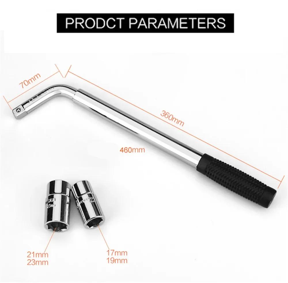 Telescoping Lug Wrench Set - 17/19/21/23mm Sockets, Vehicle Wheel Lug Spanner, Heavy Duty Car Repair Replacement Tool